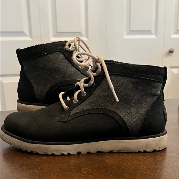 Black High-Top Sneakers with White Soles - Picture 1 of 5